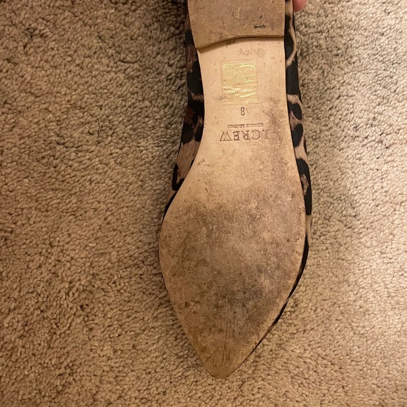 Pointy toe leopard print j. Crew flats - Picture 1 of 3